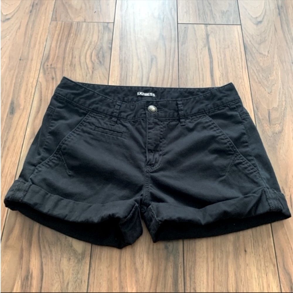 Express Black Roll Cuff Shorts